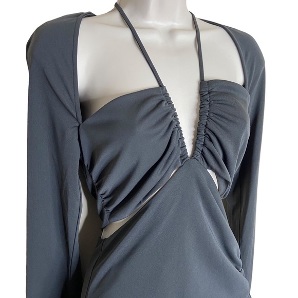 NWT Nicholas Alexa Midi Dress in Charcoal size 6 cutout contemporary - Picture 4 of 7